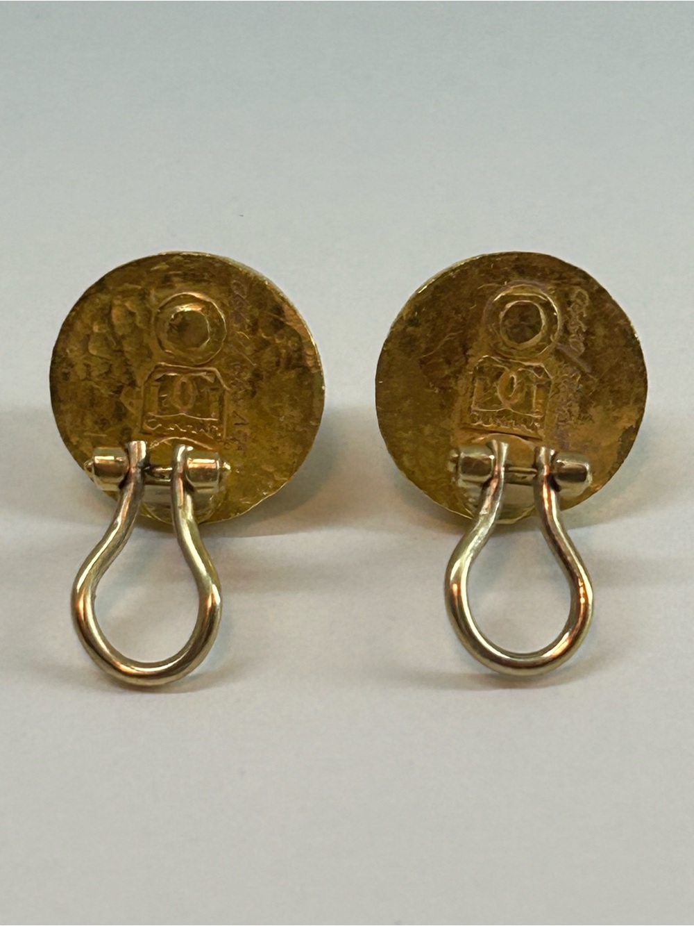 GURHAN 24K Solid Gold Hand-Hammered Dome Clip Earrings — 10.6g - Picture 4 of 11